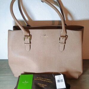 Kate Spade Laurel Way Evangelie Tote - Mousseline Tan Saffiano Leather Bag